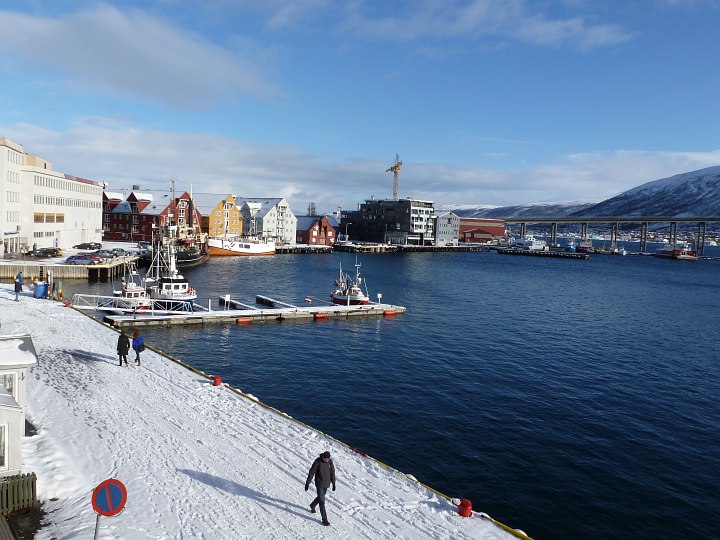 Blick auf den Hafen von Tromsø